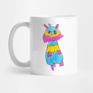 Llama | Kids Fashion | Kids Drawing | Pink, Blue, Yellow | Fun Mug